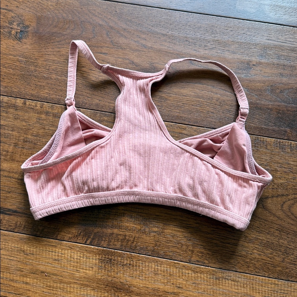 Auden Ribbed Racerback Bralette in Dusty Rose - Picture 3 of 4